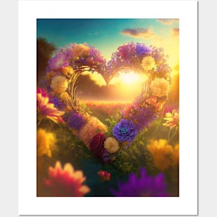 Heart of flowers Posters and Art